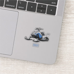 Snowmobile cartoon illustratie sticker