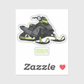 Snowmobile cartoon illustratie sticker (Vel)