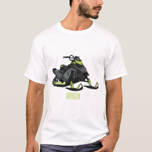 Snowmobile cartoon illustratie t-shirt