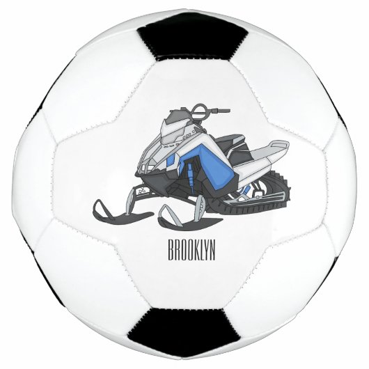 Snowmobile cartoon illustratie voetbal (Voorkant)
