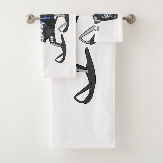 Snowmobile cartoon illustration (En situation)