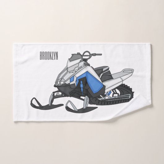 Snowmobile cartoon illustration bad handdoek (Handdoek)
