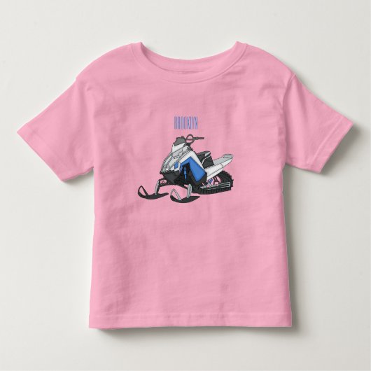 Snowmobile cartoon illustration  kinder shirts (Voorkant)