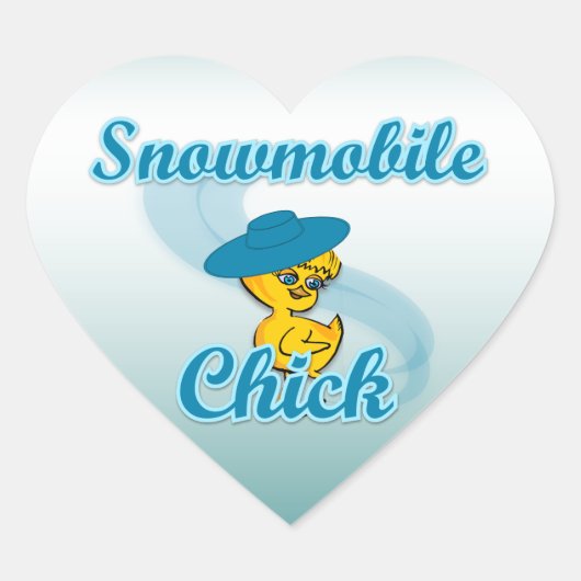 Snowmobile Chick #3 Hart Sticker (Voorkant)