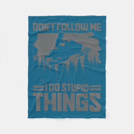 Snowmobile Dont Follow Me Funny Snowmobiling Moto  Fleece Deken (Voorkant)