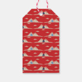 Snowmobile grafische  stijlkerst cadeaulabel (Achterkant)