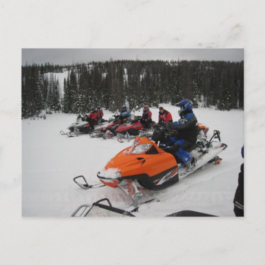 Snowmobile Group Ride Briefkaart (Voorkant)