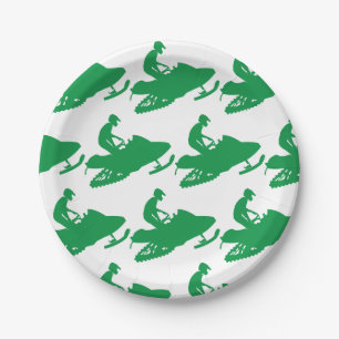 Snowmobile in Green Papieren Bordje