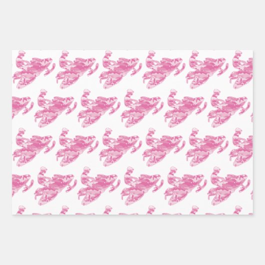 Snowmobile in roze Camouflage Inpakpapier Vel (Voorkant)
