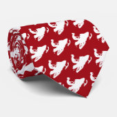 Snowmobile in wit op rood stropdas (Opgerold)