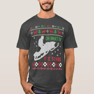 Snowmobile kersttrui Fun Santa Xmas - cadeau T-shirt