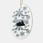 Snowmobile Laat het Michigan kerstversiering sneeu Keramisch Ornament (Links)