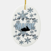 Snowmobile laat het Sneeuwmaine-kerstversiering Keramisch Ornament (Voorkant)