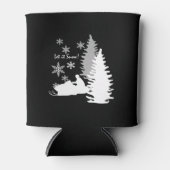 Snowmobile laat het zwart sneeuwen blikjeskoeler (Voorkant)