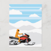 Snowmobile landschap briefkaart (Voorkant)