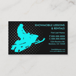 Snowmobile lessen huren aangepaste visitekaartjes
