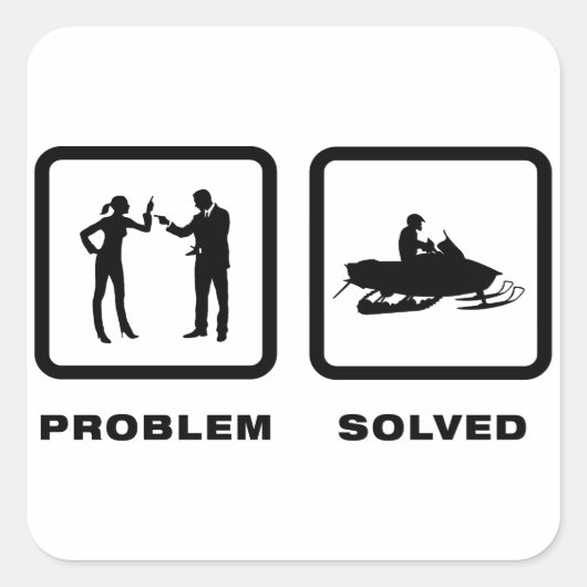Snowmobile Lover Vierkante Sticker (Voorkant)