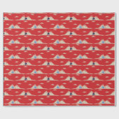 Snowmobile Mountains Patterned Winter Kerstmis Cadeaupapier (Vlak)