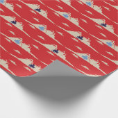 Snowmobile Mountains Patterned Winter Kerstmis Cadeaupapier (Hoek)
