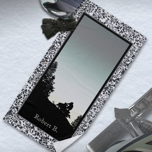 Snowmobile Pebble Black White Strandlaken