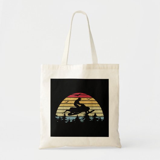 Snowmobile Retro Snowmobile Mountain Snowmobiing Tote Bag (Voorkant)