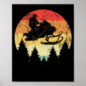 Snowmobile Retro Style Sneeuwwinter  Poster (Voorkant)
