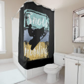 Snowmobile Retro Style Snowmobiing Douchegordijn (In situ)