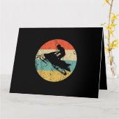 Snowmobile Retro Style Snowmobiing Kaart (Gele Bloem)