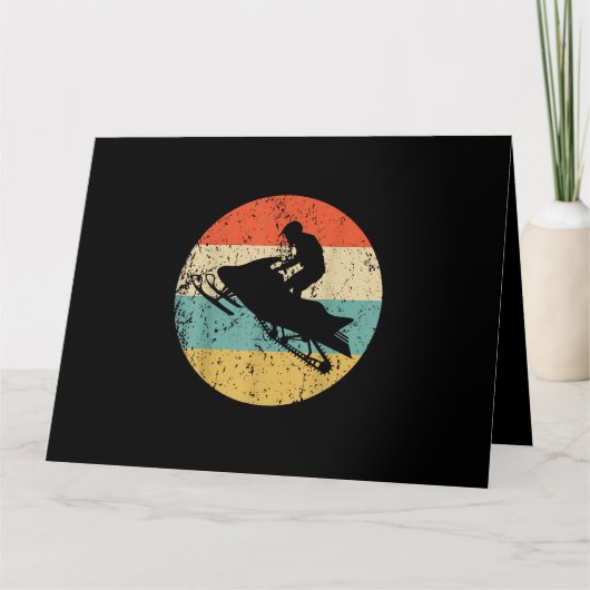 Snowmobile Retro Style Snowmobiing Kaart (Voorkant)