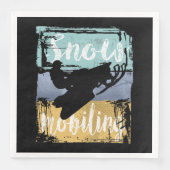 Snowmobile Retro Style Snowmobiing Servet (Voorkant)