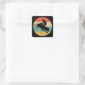 Snowmobile Retro Style Snowmobiing Vierkante Sticker (Tas)