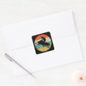 Snowmobile Retro Style Snowmobiing Vierkante Sticker (Envelop)