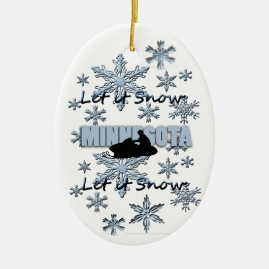 Snowmobile Snow Minnesota kerstversiering Keramisch Ornament (Voorkant)