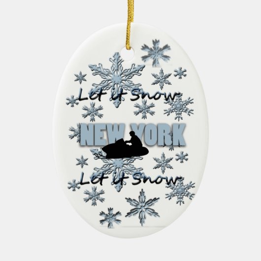 Snowmobile Snow New York kerstversiering Keramisch Ornament (Voorkant)