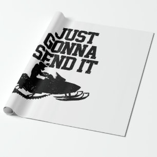 Snowmobile stuurt het gewoon door grappige motorge cadeaupapier
