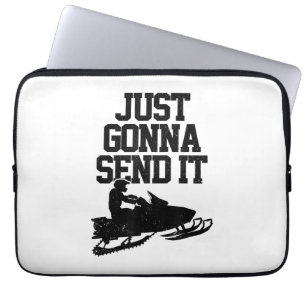 Snowmobile stuurt het gewoon door grappige motorge laptop sleeve