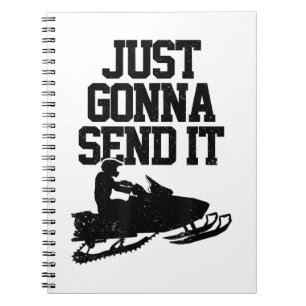 Snowmobile stuurt het gewoon door grappige motorge notitieboek