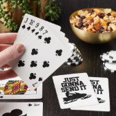 Snowmobile stuurt het gewoon door grappige motorge pokerkaarten (Insitu)