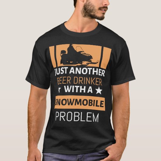 Snowmobile Tshirt Bière buvant avec motoneige pro (Devant)