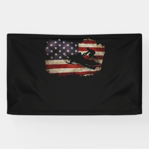 Snowmobile USA Flag Snow Sled Patriotic Spandoek
