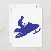 Snowmobiler/Navy Blue Sled Briefkaart (Voorkant / Achterkant)