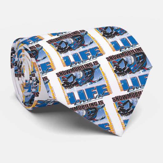 SNOWMOBILING-IS-LIFE-Zazz Stropdas (Opgerold)