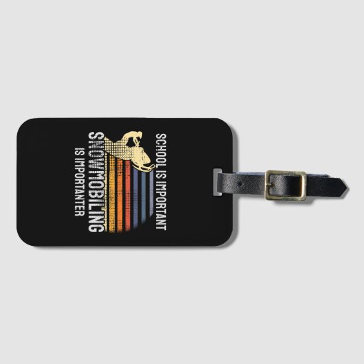 SnowMobing Snowmobile Bagagelabel (Voorkant (horizontaal))