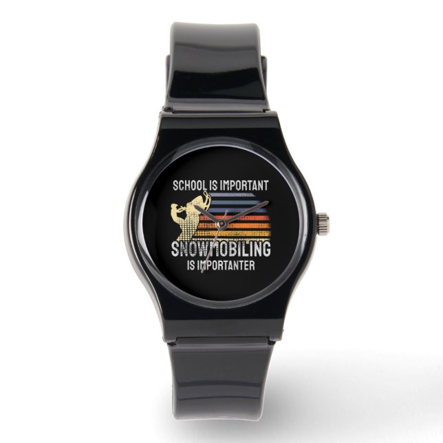 SnowMobing Snowmobile Horloge (Voorkant)