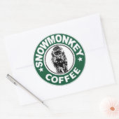 Snowmonkey Coffee logo Ronde Sticker (Envelop)