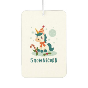 Snownicorn Mooie Eenhoorn Sneeuwman Kerst Meisje T Luchtverfrisser