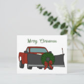 Snowplow met kerstmis, aangepaste slopend briefkaart (Staand voorkant)
