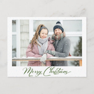 Snows Greenery Calligraphy Merry Kersty 2 Foto Briefkaart