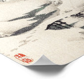 Snowscape van Kōno Bairei Poster (Hoek)
