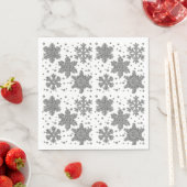 Snowschilfers met mousserende zilverkleurige sneeu servet (Insitu)